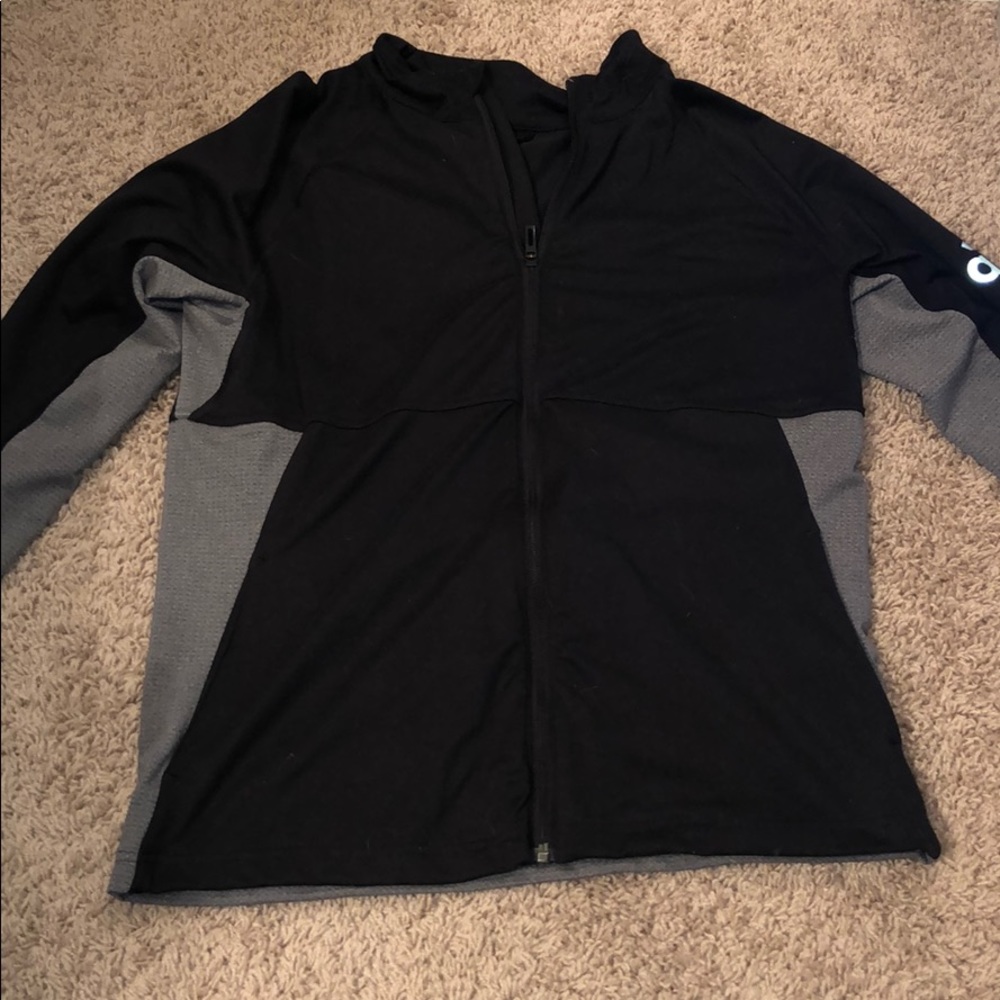 Black and grey adidas zip up